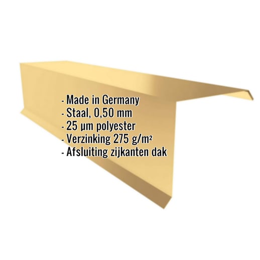 Windveer | 15 cm x 15 cm x 2,00 m | Staal 0,50 mm | 25 µm Polyester | 1002 - Zandgeel #2