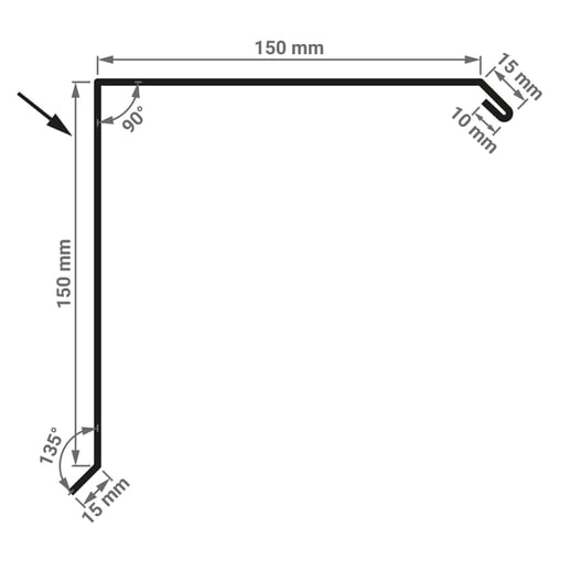 Windveer | 15 cm x 15 cm x 2,00 m | Staal 0,50 mm | 25 µm Polyester | 1002 - Zandgeel #3