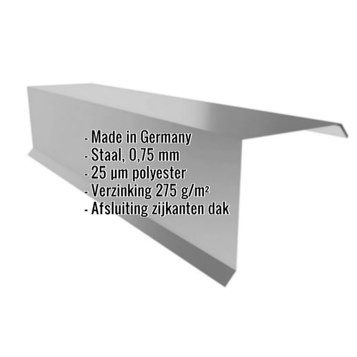 Windveer | 15 cm x 15 cm x 2,00 m | Staal 0,75 mm | 25 µm Polyester | 9007 - Grijs aluminiumkleurig #2