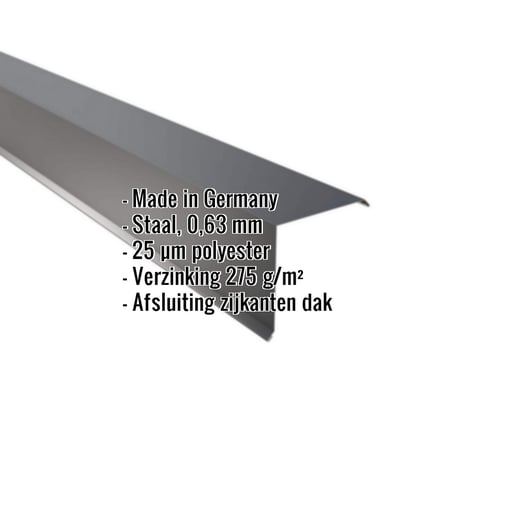 Windveer | 15 x 15 cm | Staal 0,63 mm | 25 µm Polyester | 7016 - Antracietgrijs #2