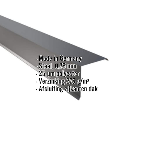 Windveer | 15 x 15 cm | Staal 0,75 mm | 25 µm Polyester | 7016 - Antracietgrijs #2