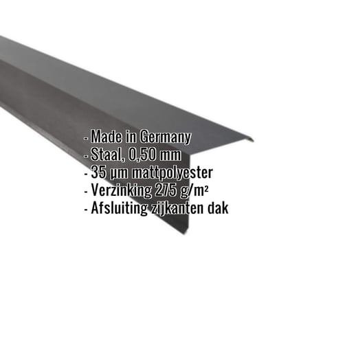 Windveer | 15 x 15 cm | Staal 0,50 mm | 35 µm Mattpolyester | 23 - Donkergrijs #2