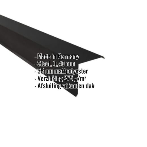 Windveer | 15 x 15 cm | Staal 0,50 mm | 35 µm Mattpolyester | 33 - Zwart #2