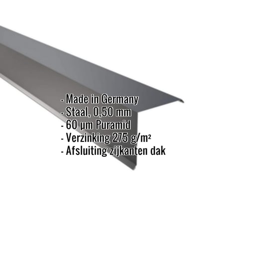 Windveer | 15 x 15 cm | Staal 0,50 mm | 60 µm Puramid | 7016 - Antracietgrijs #2