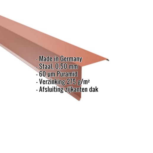 Windveer | 15 x 15 cm | Staal 0,50 mm | 60 µm Puramid | 8004 - Koperbruin #2