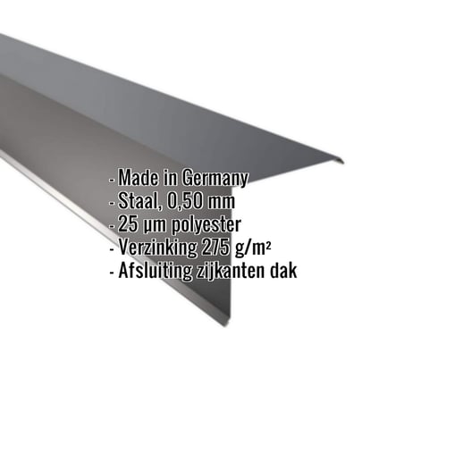 Windveer | 20 x 20 cm | Staal 0,50 mm | 25 µm Polyester | 7016 - Antracietgrijs #2