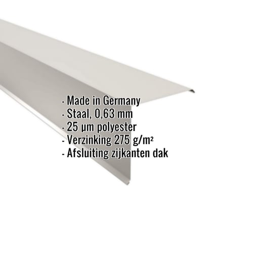 Windveer | 20 x 20 cm | Staal 0,63 mm | 25 µm Polyester | 9002 - Grijswit #2