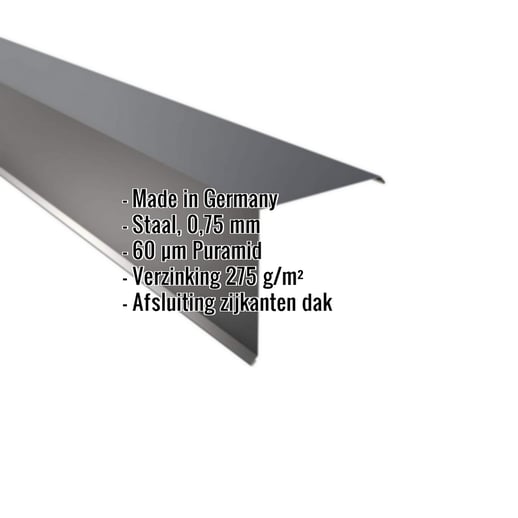 Windveer | 20 x 20 cm | Staal 0,75 mm | 60 µm Puramid | 7016 - Antracietgrijs #2