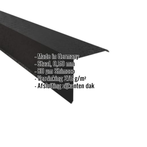 Windveer | 20 x 20 cm | Staal 0,50 mm | 80 µm Shimoco | 9005 - Gitzwart #2