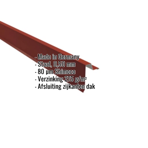 Windveer | Felsplaat 33/500 | Staal 0,50 mm | 80 µm Shimoco | 3009 - Oxyderood #2