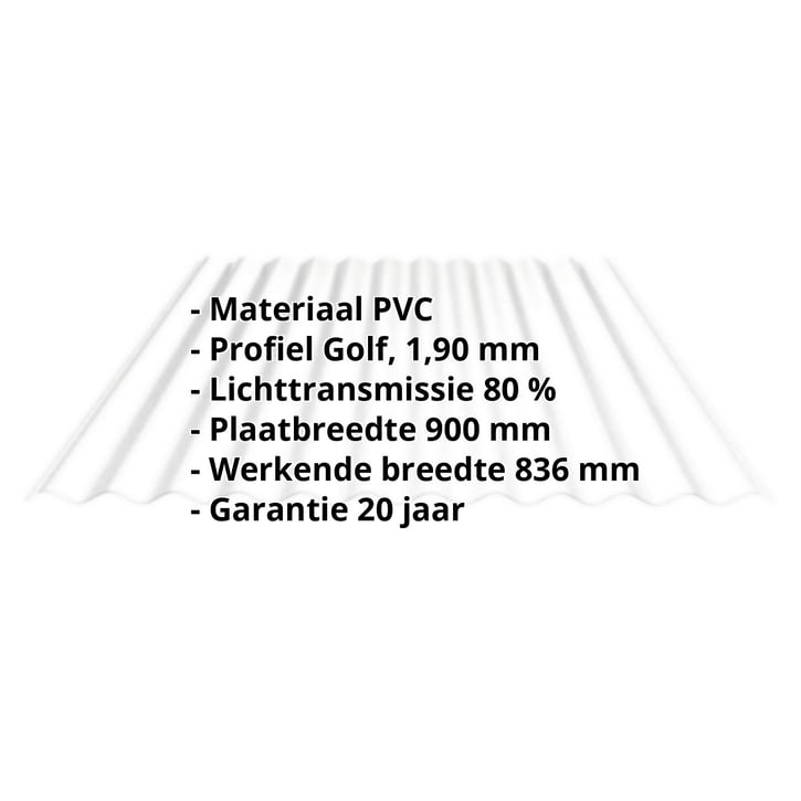 BIO LINE golfplaat | 76/18 | 1,90 mm | Helder | Frost-Structuur | 2000 mm #2