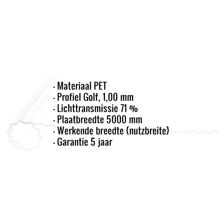 PET golfplaat op rol | 76/18 | 1,00 mm | Helder | C-Structuur | 1250 x 5000 mm #2