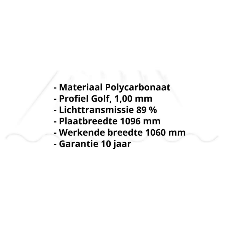 Polycarbonaat golfplaat | 177/51 | 1,00 mm | Klar | Biobase | 1220 mm #2
