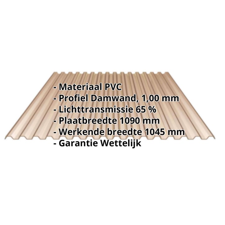 PVC damwandplaat | 70/18 1,00 mm | Brons | 2000 mm PVC damwandplaat | 70/18 | 1,00 mm | Brons | 2000 mm #2