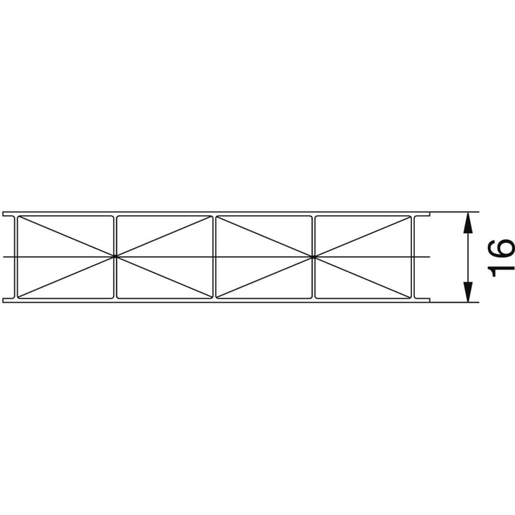 Polycarbonaat kanaalplaat | 16 mm | Breedte 1200 mm | Opaal wit | Extra sterk | 2000 mm #4