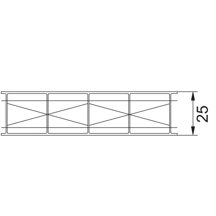 Polycarbonaat kanaalplaat | 25 mm | Breedte 980 mm | Opaal wit | Extra sterk en warmtewerend | 2000 mm #5