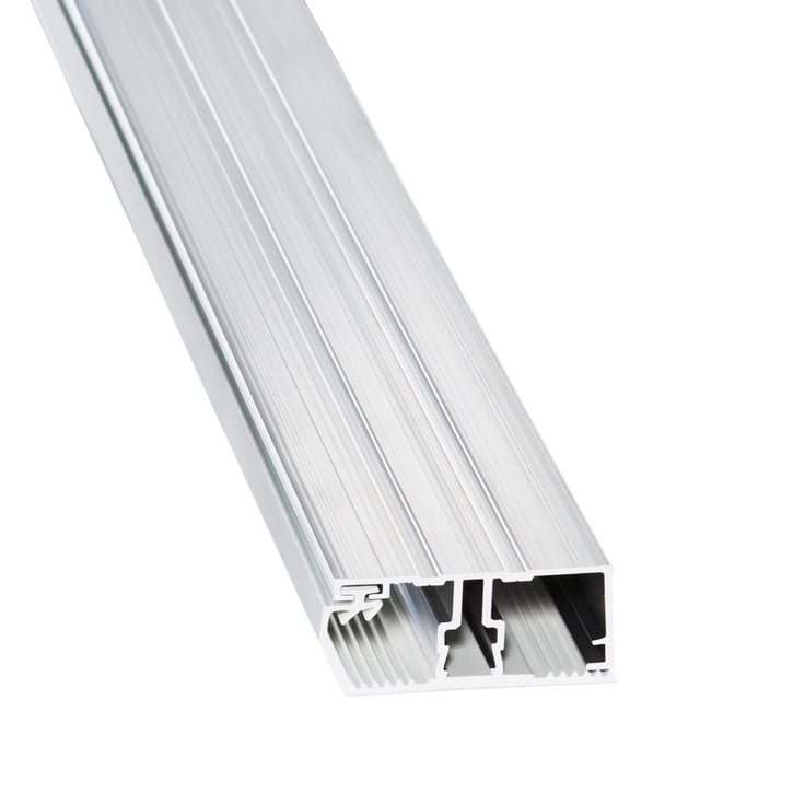 A2 Deckprofiel + rubber profielband | Randprofiel | 16 mm | Aluminium en rubber | Blank | 2000 mm #1