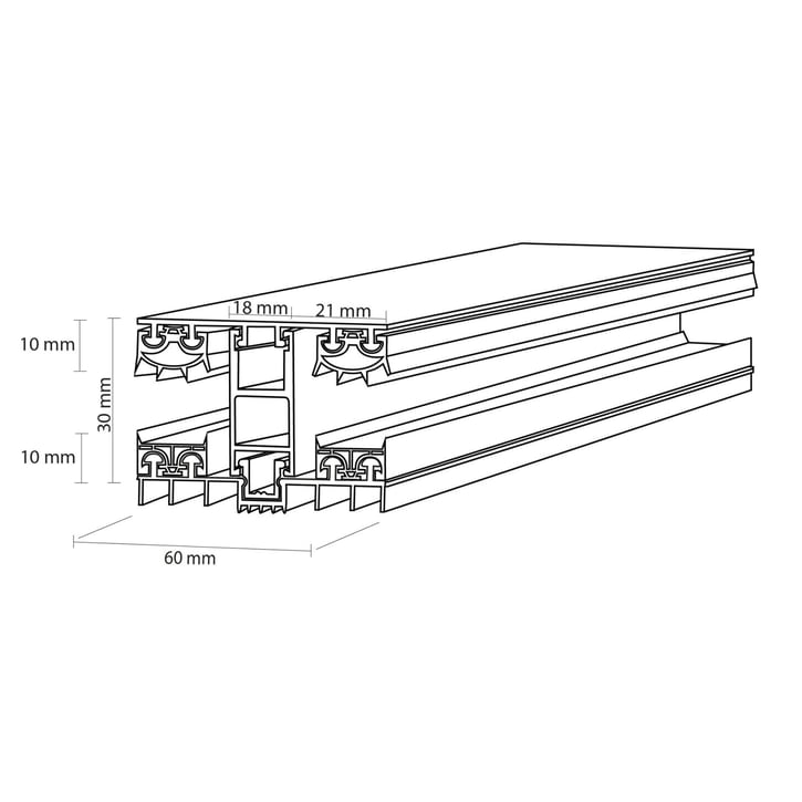 Mendig | Koppelprofiel | 10 mm | Thermo/Thermo | Aluminium | Blank | 2000 mm #3