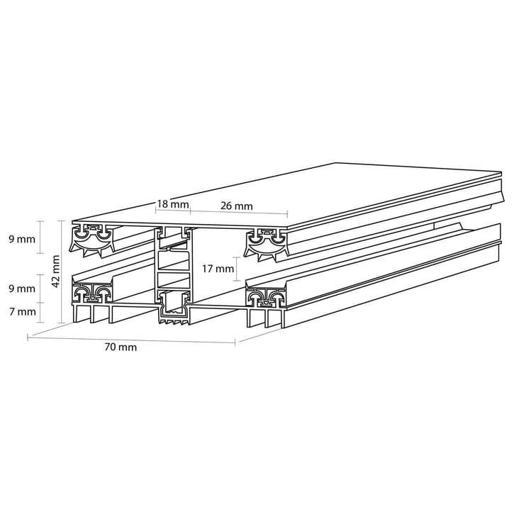 Mendig | Koppelprofiel | 16 mm | Thermo/Thermo | Aluminium | Blank | 2500 mm #3