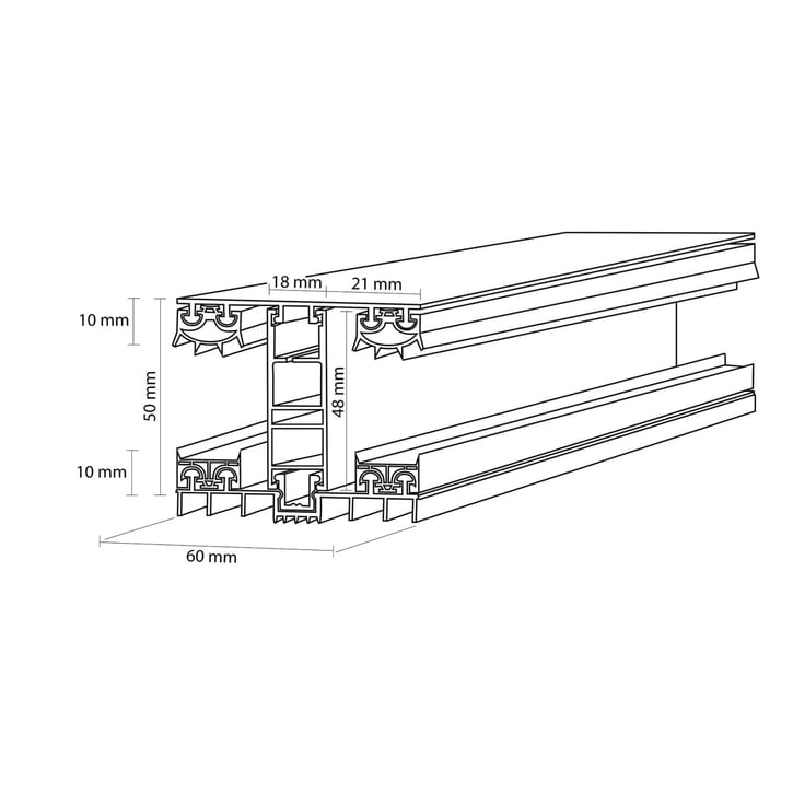 Mendig | Koppelprofiel | 32 mm | Thermo/Thermo | Aluminium | Blank | 4000 mm #3