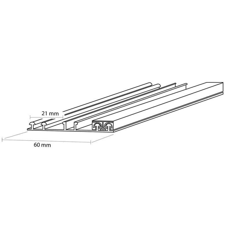 Mendig | Rand-Onderprofiel | Aluminium | Blank | 4500 mm #2