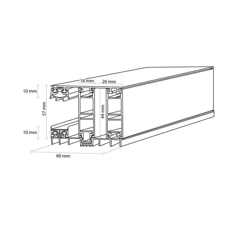 Mendig | Randprofiel | 25 mm | Thermo/Thermo | Aluminium | Blank | 4000 mm #3