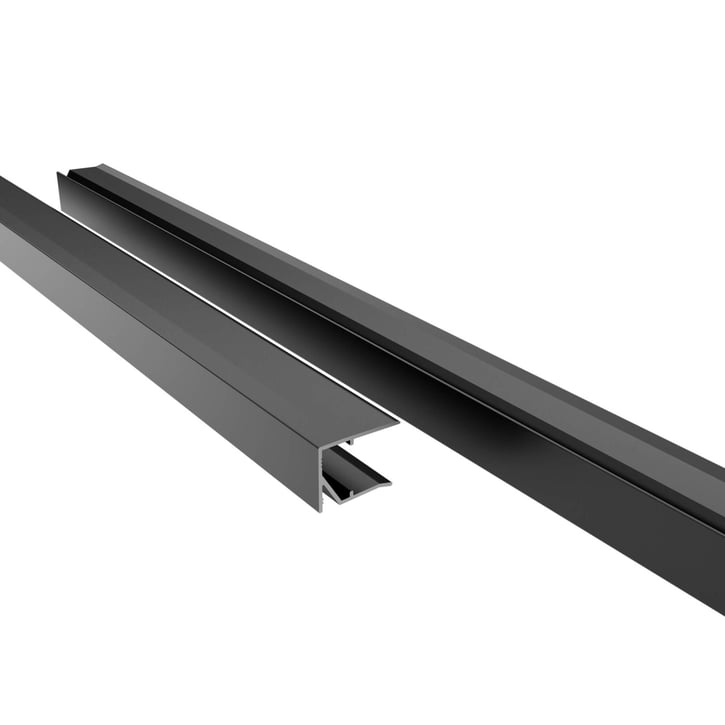 Afsluitprofiel bovenkant | 16 mm | Aluminium | Breedte 1200 mm | Donkergrijs #1