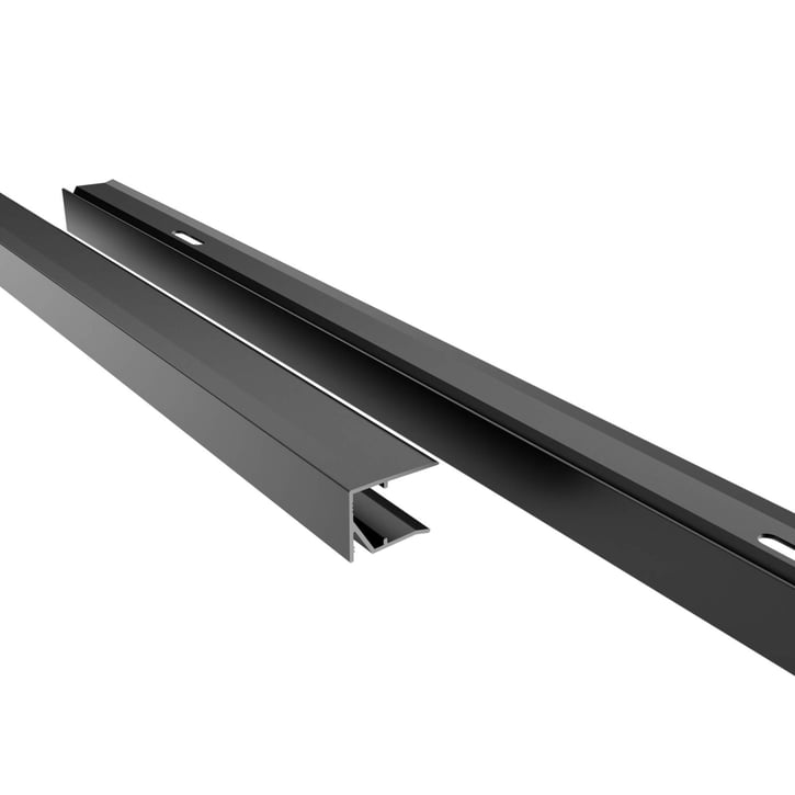 Afsluitprofiel onderkant | 16 mm | Aluminium | Breedte 1200 mm | Donkergrijs #1