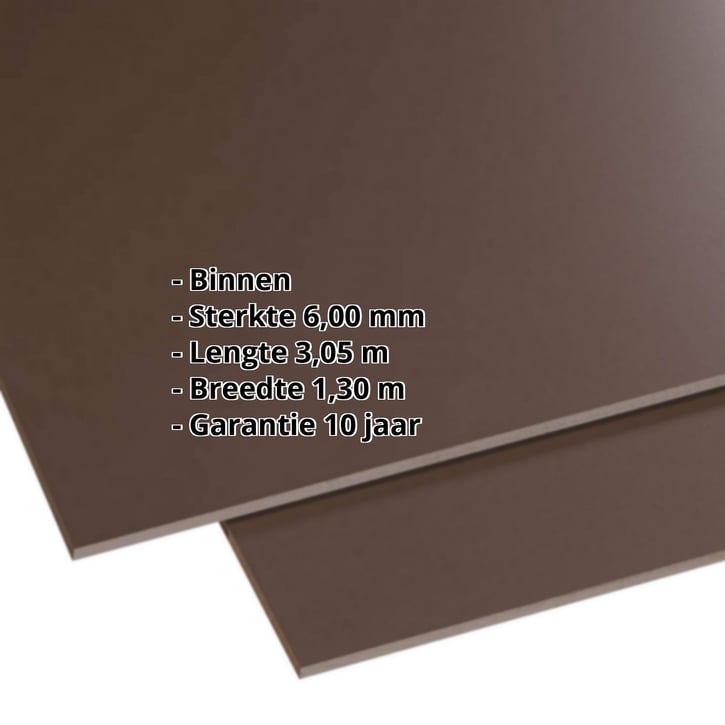 HPL plaat | Binnen | 6 mm | Bruin | 3,05 x 1,30 m #2