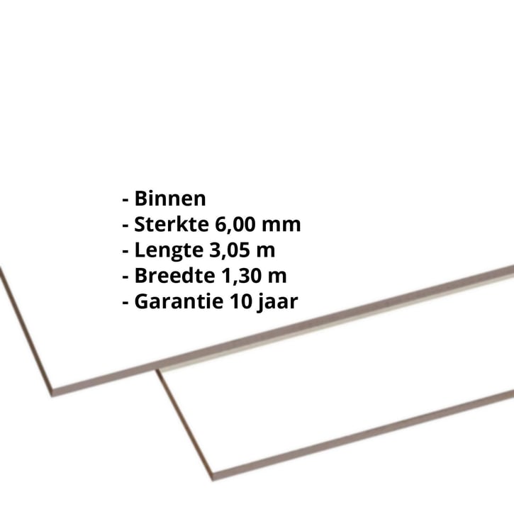 HPL plaat | Binnen | 6 mm | Zuiverwit | 3,05 x 1,30 m #2