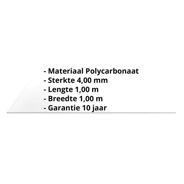 Polycarbonaat massieve plaat | 4 mm | Helder | 1,00 x 1,00 m #2
