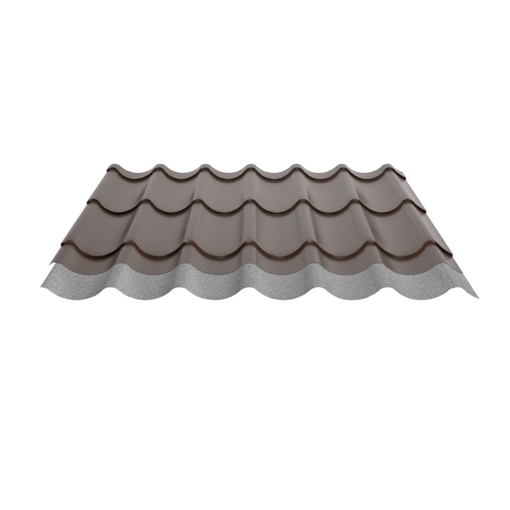 Dakpanplaat 2/1060 | Anti-Drup 1000 g/m² | Staal 0,50 mm | 25 µm Polyester | 8011 - Notenbruin #5