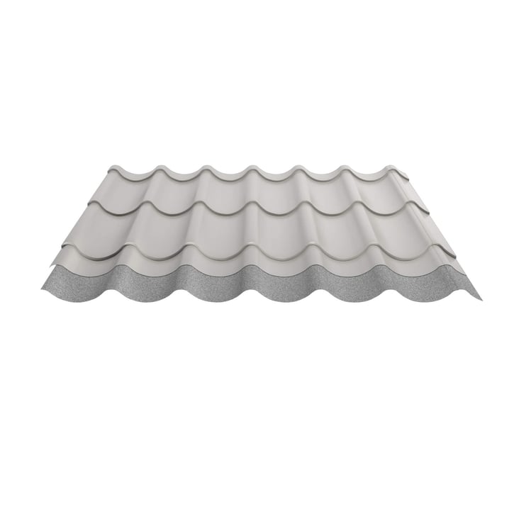 Dakpanplaat 2/1060 | Anti-Drup 1000 g/m² | Staal 0,50 mm | 25 µm Polyester | 9002 - Grijswit #5