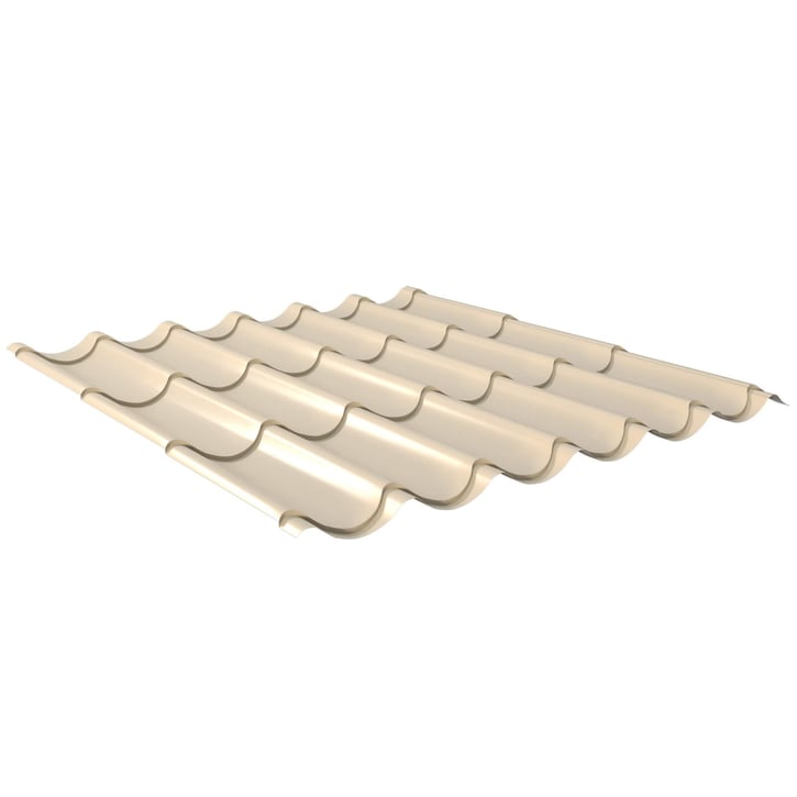 Dakpanplaat 2/1060 | Staal 0,50 mm | 25 µm Polyester | 1015 - Licht ivoorkleurig #1