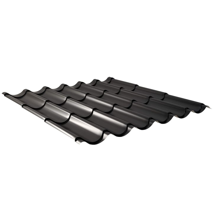 Dakpanplaat 2/1060 | Staal 0,50 mm | 25 µm Polyester | 9005 - Gitzwart #1