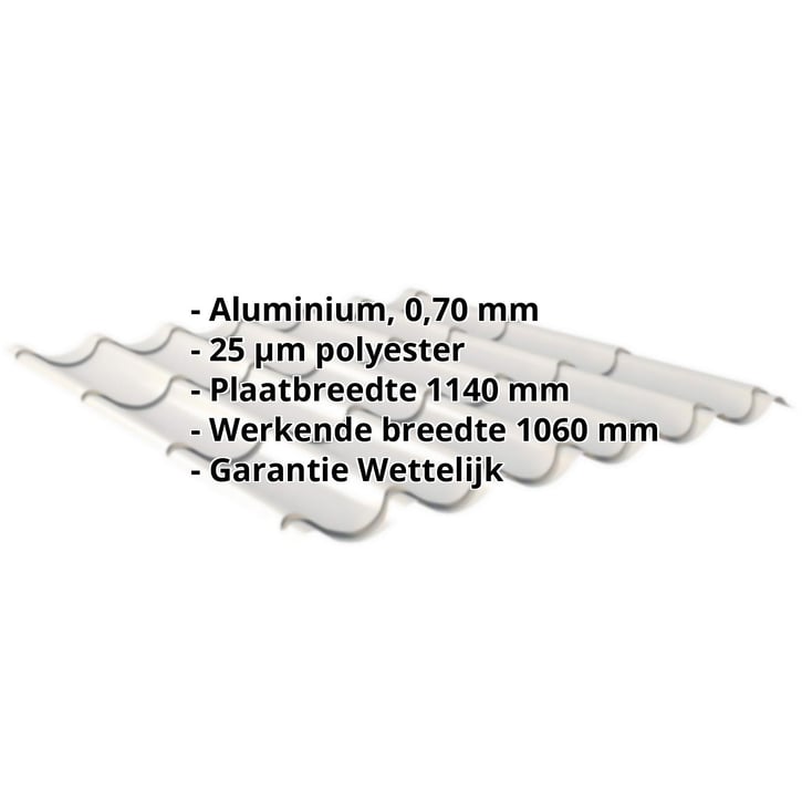 Dakpanplaat 2/1060 | Aluminium 0,70 mm | 25 µm Polyester | 9006 - Zilver-Metallic #2