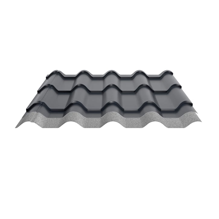 Dakpanplaat EUROPA | Anti-Drup 1000 g/m² Staal 0,50 mm | 25 µm Polyester | 7016 - Antracietgrijs Dakpanplaat EUROPA | Anti-Drup 1000 g/m² | Staal 0,50 mm | 25 µm Polyester | 7016 - Antracietgrijs #4