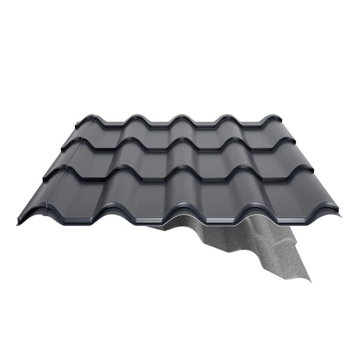 Dakpanplaat EUROPA | Anti-Drup 1000 g/m² Staal 0,50 mm | 25 µm Polyester | 7016 - Antracietgrijs Dakpanplaat EUROPA | Anti-Drup 1000 g/m² | Staal 0,50 mm | 25 µm Polyester | 7016 - Antracietgrijs #5