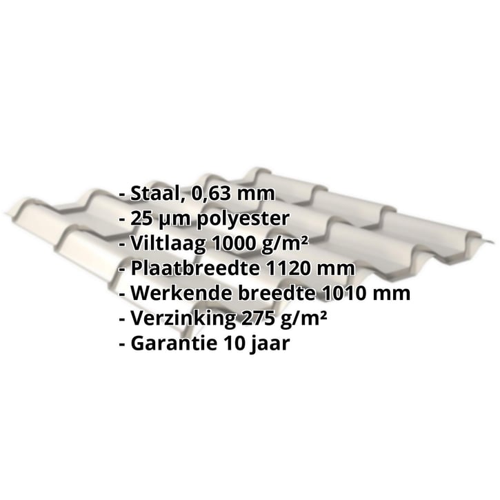 Dakpanplaat EUROPA | Anti-Drup 1000 g/m² | Staal 0,63 mm | 25 µm Polyester | 9006 - Zilver-Metallic #2