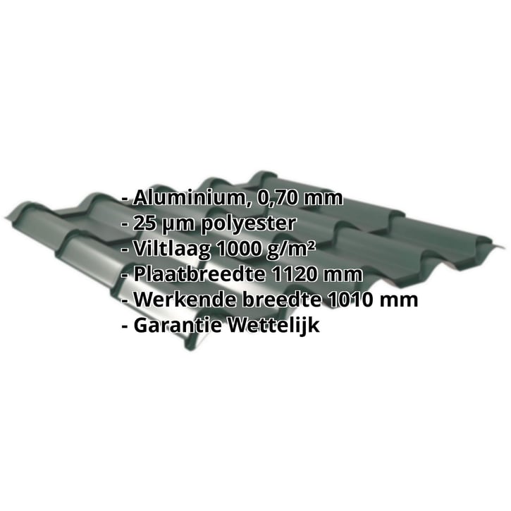 Dakpanplaat EUROPA | Anti-Drup 1000 g/m² | Aluminium 0,70 mm | 25 µm Polyester | 6005 - Mosgroen #2