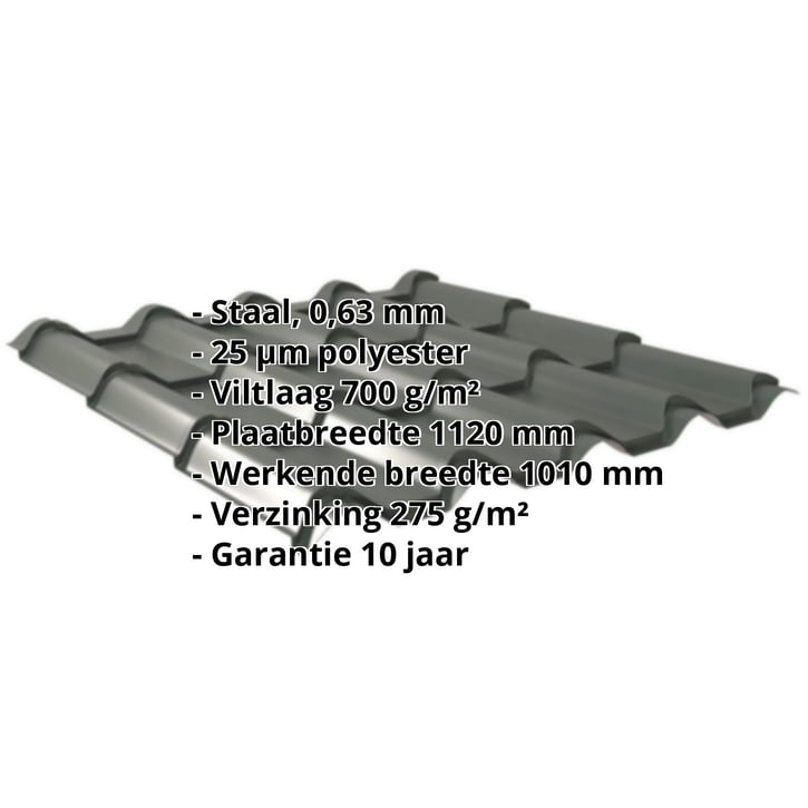 Dakpanplaat EUROPA | Anti-Drup 700 g/m² | Staal 0,63 mm | 25 µm Polyester | 6020 - Chroomoxydegroen #2