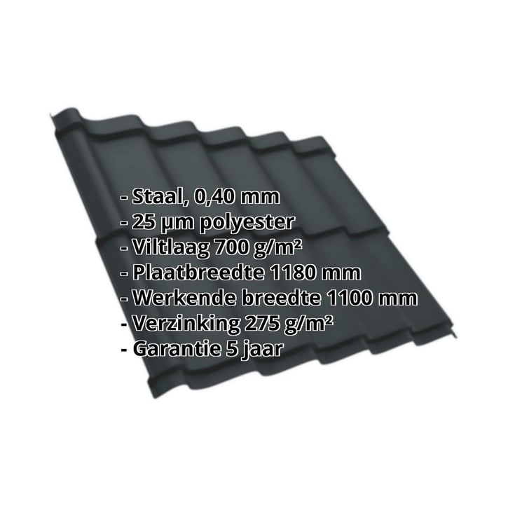 Dakpanplaat Szafir 350/15 | Anti-Drup 700 g/m² Staal 0,40 mm | 25 µm Polyester | 7016 - Antracietgrijs Dakpanplaat Szafir 350/15 | Anti-Drup 700 g/m² | Staal 0,40 mm | 25 µm Polyester | 7016 - Antracietgrijs #2