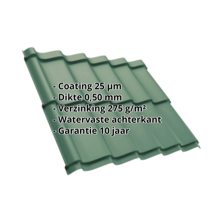 Dakpanplaat Szafir 350/15 Staal 0,50 mm | 25 µm Polyester | 6005 - Mosgroen Dakpanplaat Szafir 350/15 | Staal 0,50 mm | 25 µm Polyester | 6005 - Mosgroen #2