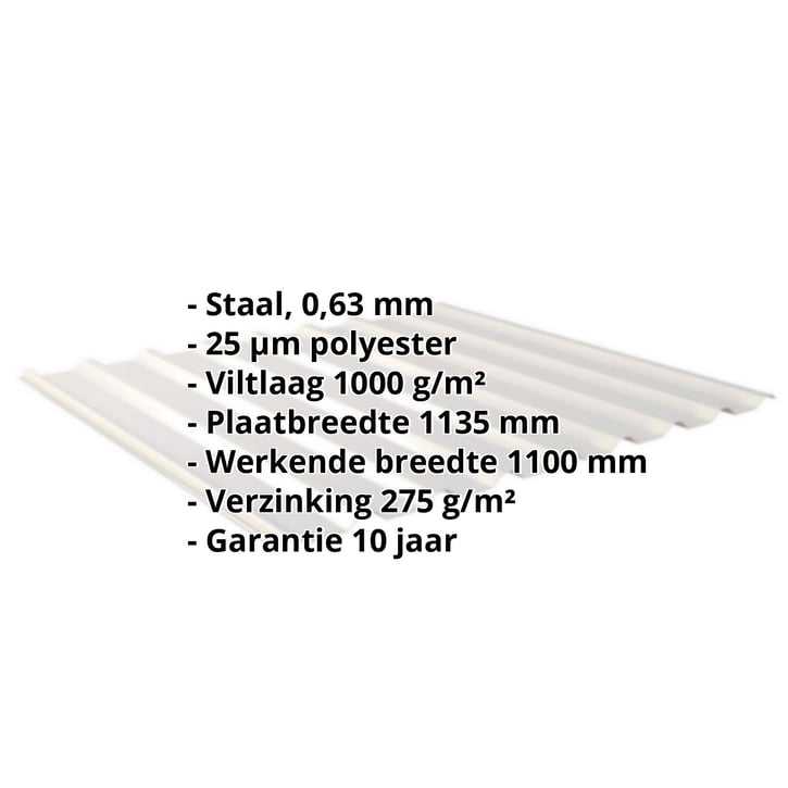 Damwandplaat 20/1100 | Dak | Anti-Drup 1000 g/m² Staal 0,63 mm | 25 µm Polyester | 9006 - Zilver-Metallic Damwandplaat 20/1100 | Dak | Anti-Drup 1000 g/m² | Staal 0,63 mm | 25 µm Polyester | 9006 - Zilver-Metallic #2