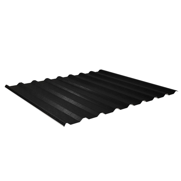 Damwandplaat 20/1100 | Dak | Anti-Drup 1000 g/m² Staal 0,50 mm | 80 µm Shimoco | 9005 - Gitzwart Damwandplaat 20/1100 | Dak | Anti-Drup 1000 g/m² | Staal 0,50 mm | 80 µm Shimoco | 9005 - Gitzwart #1