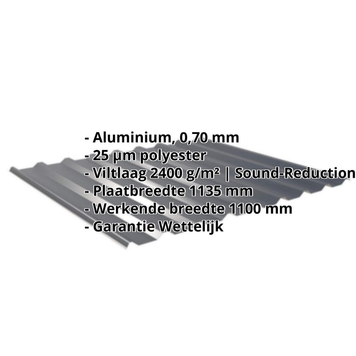 Damwandplaat 20/1100 | Dak | Anti-Drup 2400 g/m² | Aluminium 0,70 mm | 25 µm Polyester | 7016 - Antracietgrij #2