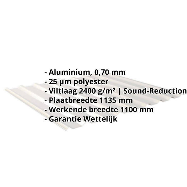 Damwandplaat 20/1100 | Dak | Anti-Drup 2400 g/m² | Aluminium 0,70 mm | 25 µm Polyester | 9006 - Zilver-Metall #2