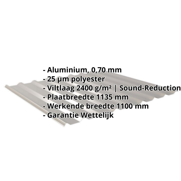 Damwandplaat 20/1100 | Dak | Anti-Drup 2400 g/m² Aluminium 0,70 mm | 25 µm Polyester | 9007 - Grijs alumini Damwandplaat 20/1100 | Dak | Anti-Drup 2400 g/m² | Aluminium 0,70 mm | 25 µm Polyester | 9007 - Grijs alumini #2