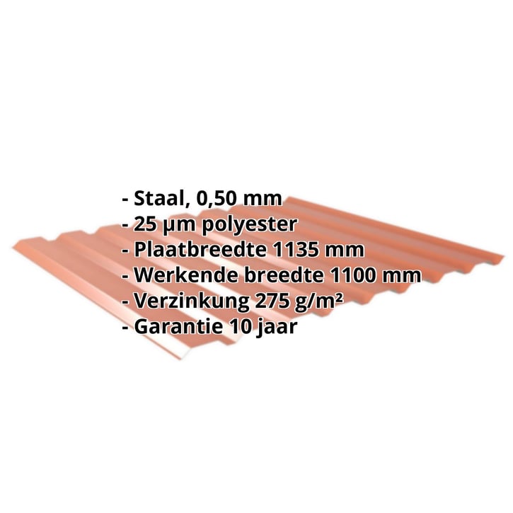 Damwandplaat 20/1100 | Gevel Staal 0,50 mm | 25 µm Polyester | 8004 - Koperbruin Damwandplaat 20/1100 | Gevel | Staal 0,50 mm | 25 µm Polyester | 8004 - Koperbruin #2