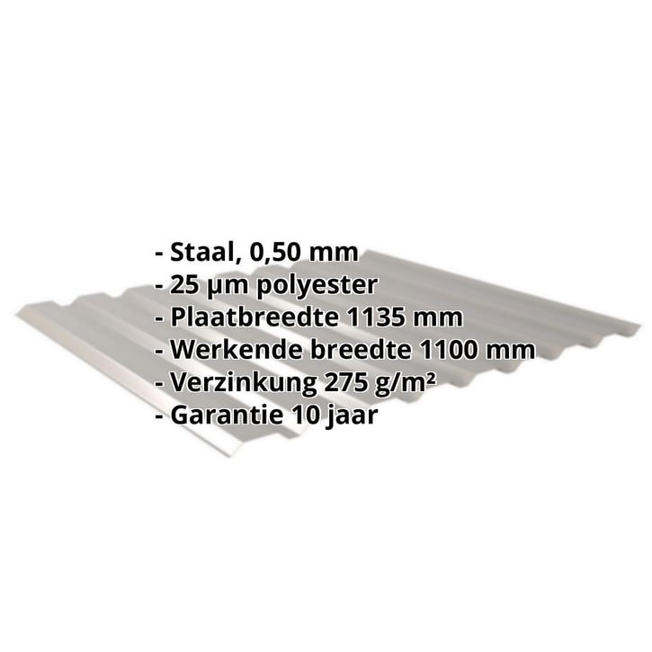 Damwandplaat 20/1100 | Gevel | Staal 0,50 mm | 25 µm Polyester | 9007 - Grijs aluminiumkleurig #2